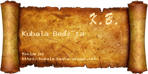 Kubala Beáta névjegykártya