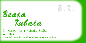 beata kubala business card